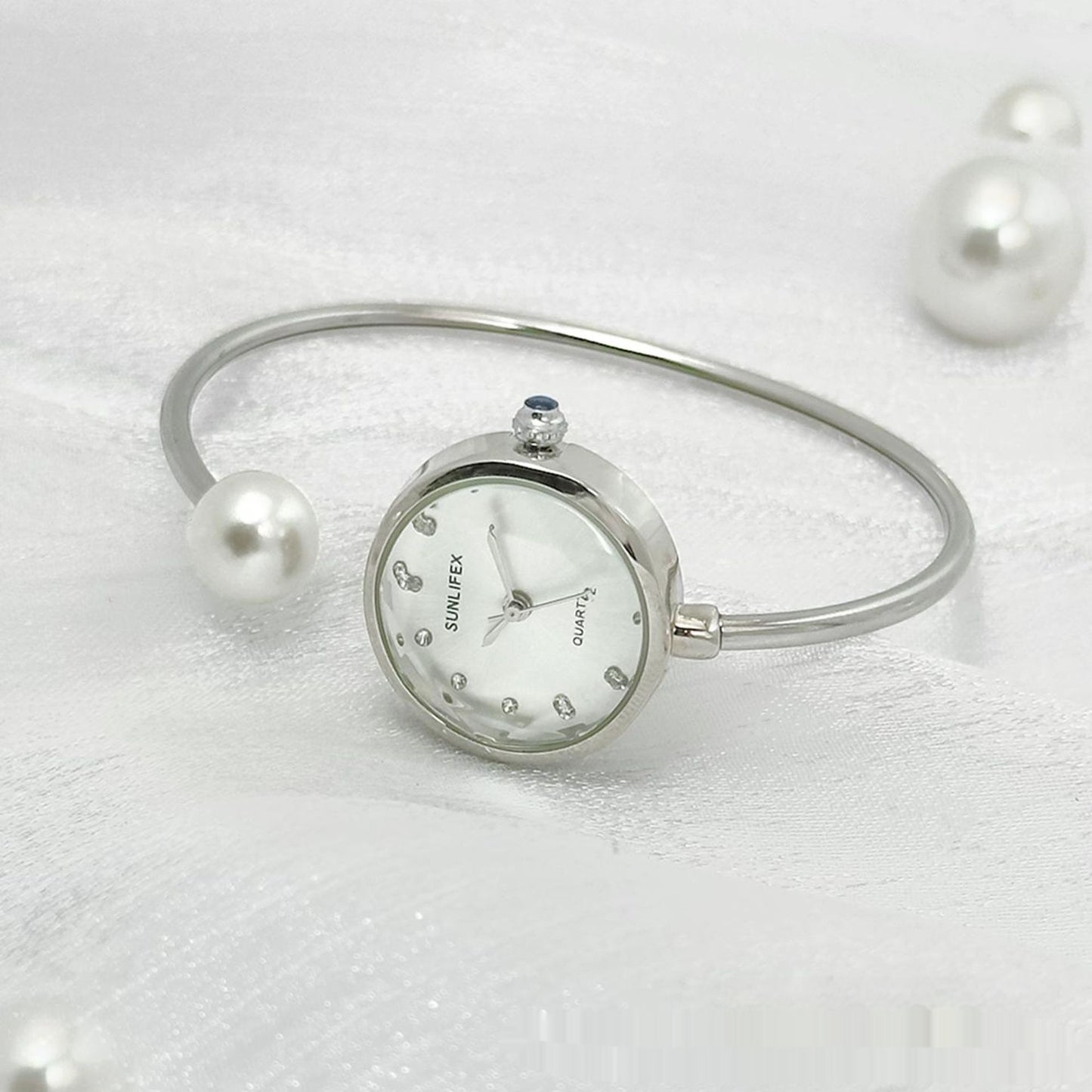 Women's High-grade Simple Pearl Bangle Watch High-grade Watch
